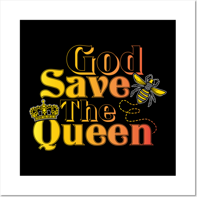 God Save the Queen Cute Beekeeper Honey Bee Wall Art by stockwell315designs